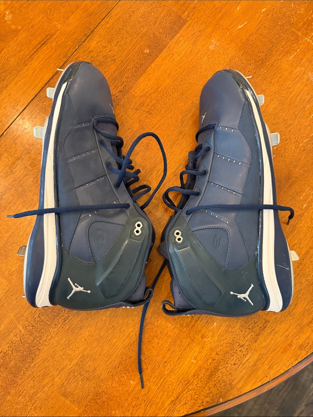 Jordan Men's Navy and White Athletic Cleats size 14